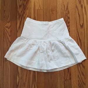 Cream Peplum Skirt with Chiffon Inseam